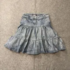 平成ギャル y2k ティアード デニム フレアスカート インディゴ ガーリー