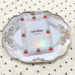 231♡ ホイップデコ トレカケースデコ クリア さくらんぼ シンプル