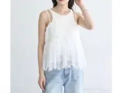 earth music&ecology フリンジレースバックリボンキャミのサムネイル