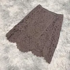 BODY DRESSING 総レース フレア スカート ブラウン 38 Mのサムネイル