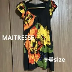 MAITRESSE 花柄薄手ニットワンピース