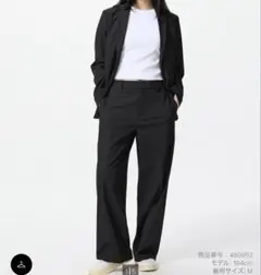 ユニクロ スマートワイドパンツLサイズ ブラック