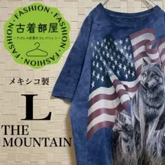 ザ・マウンテン アニマルプリント Tシャツ 染み込み 動物 狼 L オオカミ