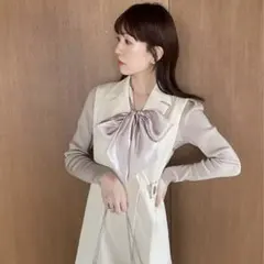 snidel ボウタイニットプルオーバー BEG