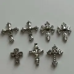 ネイルパーツ デコ クロム 十字架 7個
