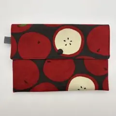 ご朱印帳ケース　りんご柄　ハンドメイド　マルチポーチ