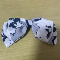 ヘアアクセサリー リボン バレッタ 花柄 シフォン