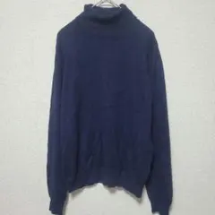 エイチアンドエム ニット タートルネック 長袖 無地 M 紺 通勤 H&M