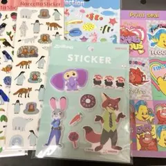 ズートピア等　キャラクター、動物シール　5枚セット