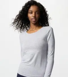 ユニクロ☆エアリズム UVカットクルーネック長袖 M グレー