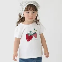 プティマイン　アップリケアソート半袖Tシャツ　110センチ　アイボリー　新品のサムネイル