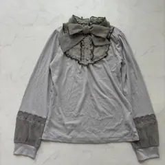 axes femme リボンブラウス ロリータ レトロ M（D354）