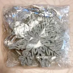 クリスマス オーナメント 雪の結晶 3Dスノーフレーク飾り シルバー 8個セット