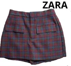 ZARA チェック柄ハイウエストショートパンツ