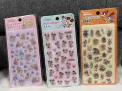 ディズニーキャラクターシール　ぷくぷくシール　3パックセット