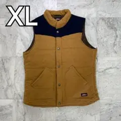 ディッキーズ　中綿ベスト　コットン　ベージュ　ブラウン　メンズ　XL タグロゴ