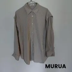 MURUA ストライプ 長袖シャツ ベージュ・ブラック　フリーサイズ　美品のサムネイル