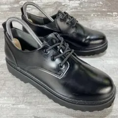 603【人気】Hawkins Sport レザーシューズ 黒 厚底 23.0cm