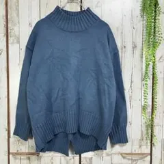 ☆ロペピクニック☆ニット セーター オーバーサイズ ハイネック [40] ブルー