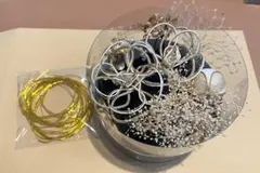 和装髪飾りセット ゴールド　ホワイト