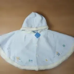 familiar フード付きポンチョ 水色