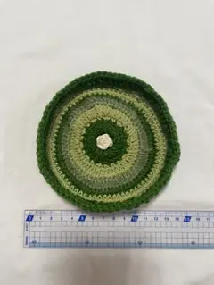 ハンドメイド 手編み ミニトレイ グリーン