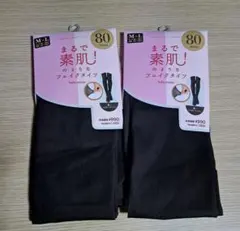 チュチュアンナ　 フェイクタイツ 80デニール M-Lサイズ 2枚セット