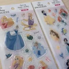 【即購入大歓迎】ディズニープリンセス　エポキシラメシール　ぷっくりシール セリア