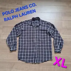 POLO JEANS CO. ラルフローレン 長袖シャツ チェック XLサイズ★