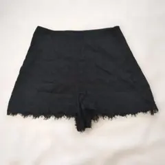 【美品】TWENTY8TWELVEレースショートパンツ黒フリンジ上品モード人気