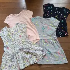 H&M 90～110 ４枚セットまとめ売り半袖ワンピース Tシャツ