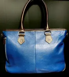 【高級本革】トートバッグ ビジネスバッグ 大容量 ネイビー