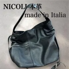 NICOLI ニコリ トートバッグ 本革 イタリア製 ブラック　y2kのサムネイル
