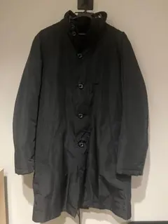 アクアスキュータム　ブラック ステンカラーコート ダウンライナー付き