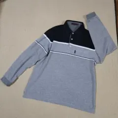 INSPIRE 長袖ポロシャツ L グレー/ブラック