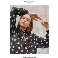 rag&born シアーブラウス THE BENNETT TOP シルク 花柄のサムネイル