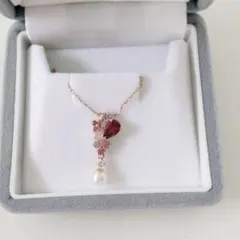 k10PGロードライト、ガーネット、淡水パール、マルチストーン