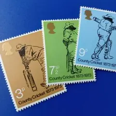9270 外国切手 イギリス 1973年 州対抗クリケット100年 3種