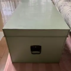 昭和レトロ　ブリキ缶　衣装ケース 大容量ライトグリーンボックス
