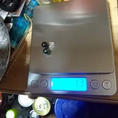 黒と透明のボール型ピアス