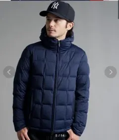 3D MERANGE HOODED ダウンジャケット ネイビー