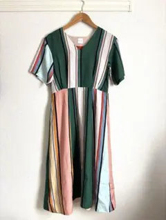 Paul Smith マルチストライプカラー　麻リネン　ワンピースのサムネイル