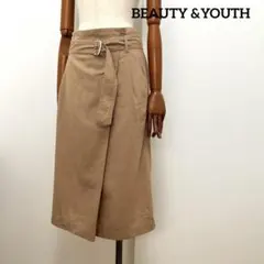 ビューティー&ユース　ロングスカート　巻きスカート　サッシュベルト