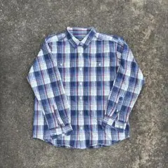 Eddie Bauer チェックシャツ 赤/白/青 M 高配色のサムネイル