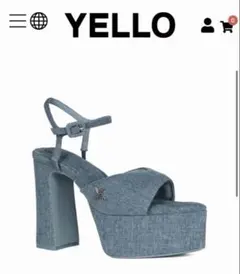 はー様専用/YELLO 完売2026箱ありチャンキーヒール デニム サンダル