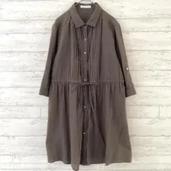 フレディアンドグロスター シルク混 フロントピンタック シャツワンピース 【M】のサムネイル
