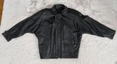 【個性派古着】レア！美品　革ジャン　本革ブルゾン　A-2 メンズＬ　黒 レザー