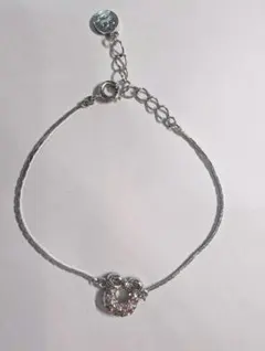 【美品】クレージュ ピンクストーン リボンモチーフ ブレスレットのサムネイル