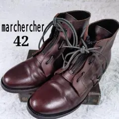 【入手困難！】marchercher　ジップ＆レースアップブーツ　ブラウン　日本のサムネイル