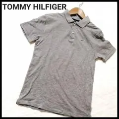 【美品】トミーフィルフィガー　ポロシャツ　 グレー　ゴルフ　ワンポイント